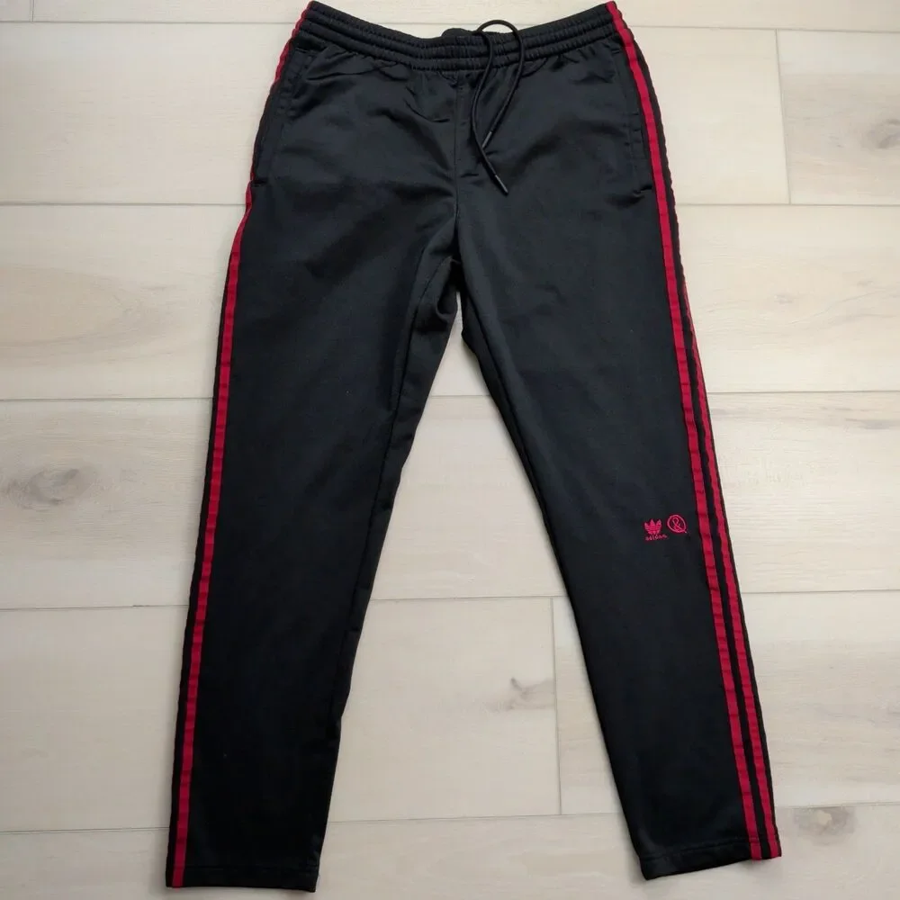Adidas x United Arrows & Sons Track Pants Joggers Mens Large Black Red Stripes‎